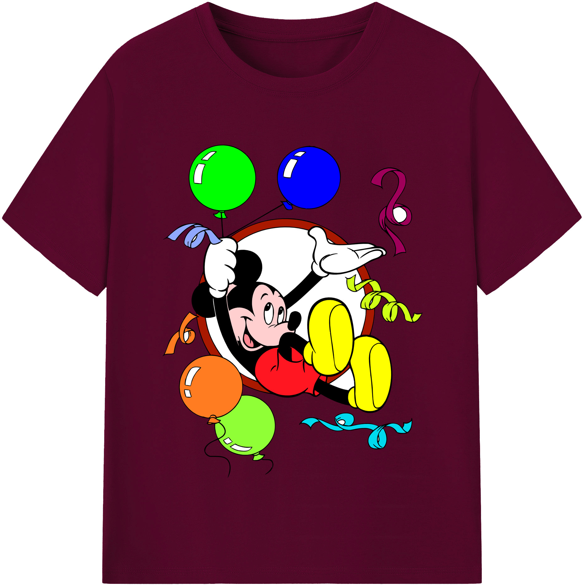 （画像用） ミッキーマウス Mickey Mouse レディースカジュアルプリントTシャツ（綿100％）
